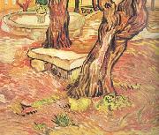 Vincent Van Gogh The Stone Bench in the Garden of Saint-Paul Hospital (nn04) oil painting on canvas